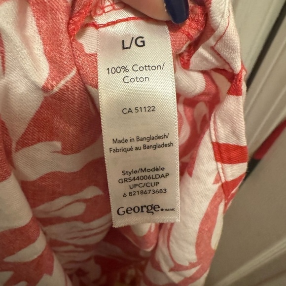 NWT 100%Cotton Coral and White Maxi Dress - Picture 7 of 8